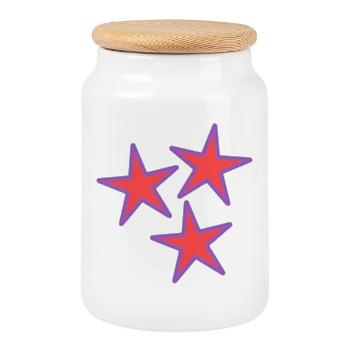 CHRISTMAS. YEAR. ANNIVERSARY. RETIREMENT. FATHER'S DAY - Cookie Jar with Wooden Lid - white - Front