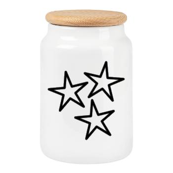 CHRISTMAS. YEAR. ANNIVERSARY. RETIREMENT. FATHER'S DAY - Cookie Jar with Wooden Lid - white - Front