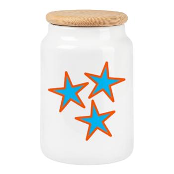 CHRISTMAS. YEAR. ANNIVERSARY. RETIREMENT. FATHER'S DAY - Cookie Jar with Wooden Lid - white - Front