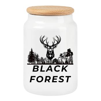 Black Forest - Keksdose mit Holzdeckel - Weiß - Vorne