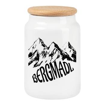 Bergmadl - Keksdose mit Holzdeckel - Weiß - Vorne