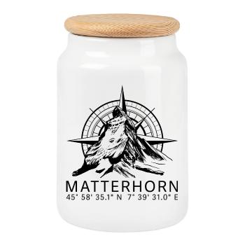 Matterhorn - Keksdose mit Holzdeckel - Weiß - Vorne