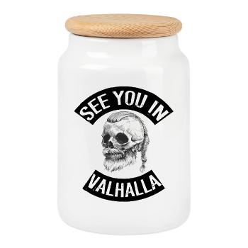 See You in Valhalla - Keksdose mit Holzdeckel - Weiß - Vorne