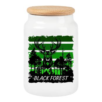 Black Forest - Keksdose mit Holzdeckel - Weiß - Vorne