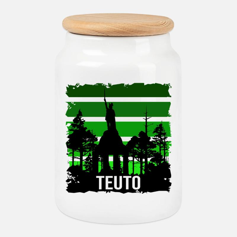 Teutoburger Wald - Keksdose mit Holzdeckel - Weiß