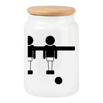Retro Tischfussball Kicker Design - Goal Getter - Keksdose mit Holzdeckel - Weiß - Vorne