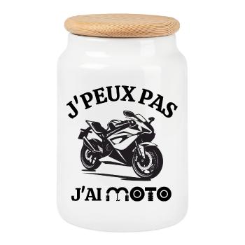 moto, faire de la moto, motard - Boîte à biscuits avec couvercle en bois - blanc - Devant