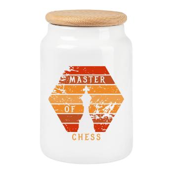 Master of Chess - Keksdose mit Holzdeckel - Weiß - Vorne