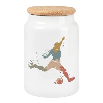 Équipe vintage d’explosion de speler de football rétro - Boîte à biscuits avec couvercle en bois - blanc - Devant