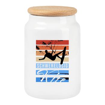 Schwerelosig Kite - Keksdose mit Holzdeckel - Weiß - Vorne