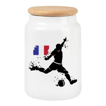 Football Player Blast France Team - Cookie Jar with Wooden Lid - white - Front