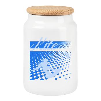 Kitsurfen - Keksdose mit Holzdeckel - Weiß - Vorne
