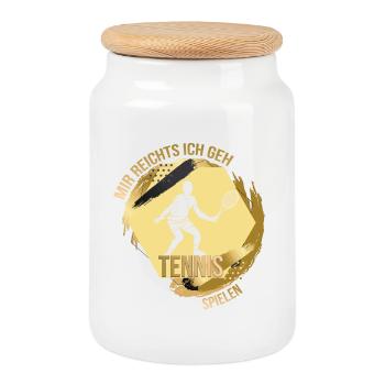 Mir reichts ich geh Tennis spielen - Keksdose mit Holzdeckel - Weiß - Vorne