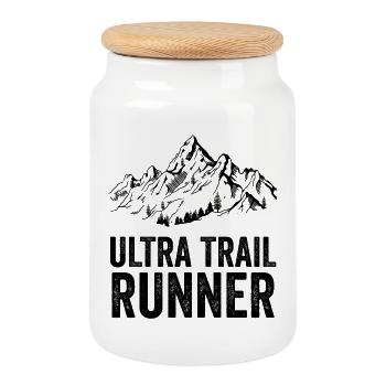 Ultra Trail Runner - Cookie Jar with Wooden Lid - white - Front
