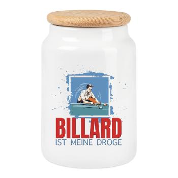 Billard ist meine Droge - Keksdose mit Holzdeckel - Weiß - Vorne