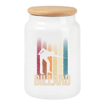 Billard - Keksdose mit Holzdeckel - Weiß - Vorne