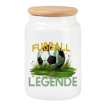 Fußball Legende - Keksdose mit Holzdeckel - Weiß - Vorne