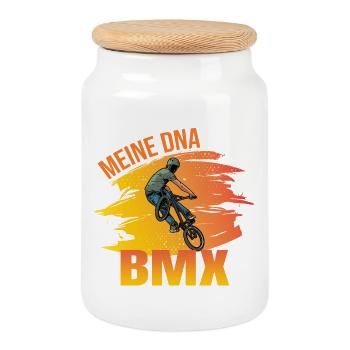 Meine DNA - BMX - Keksdose mit Holzdeckel - Weiß - Vorne