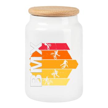BMX - Keksdose mit Holzdeckel - Weiß - Vorne