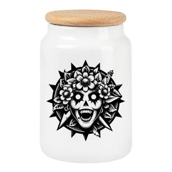 Dia de los vampiros - Cookie Jar with Wooden Lid - white - Front