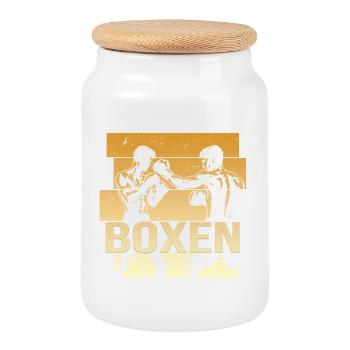 Boxen - Keksdose mit Holzdeckel - Weiß - Vorne