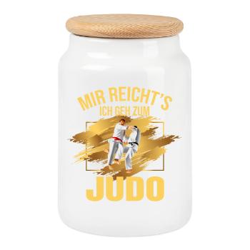 Mir reicht's, ich geh zum Judo - Keksdose mit Holzdeckel - Weiß - Vorne