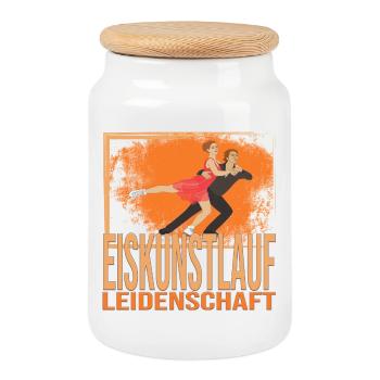 Eiskunstlauf Leidenschaft - Keksdose mit Holzdeckel - Weiß - Vorne