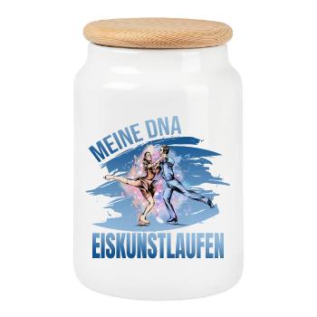 Meine DNA - Eiskunstlaufen - Keksdose mit Holzdeckel - Weiß - Vorne