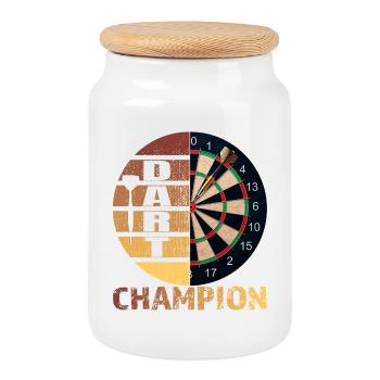 Dart Champion - Keksdose mit Holzdeckel - Weiß - Vorne