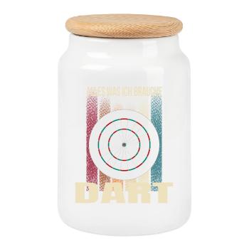 Alles was ich brauche - Dart - Keksdose mit Holzdeckel - Weiß - Vorne