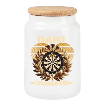 Dart Champion - Keksdose mit Holzdeckel - Weiß - Vorne