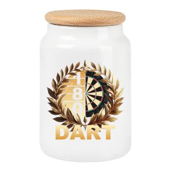 Dart 180 - Keksdose mit Holzdeckel - Weiß - Vorne