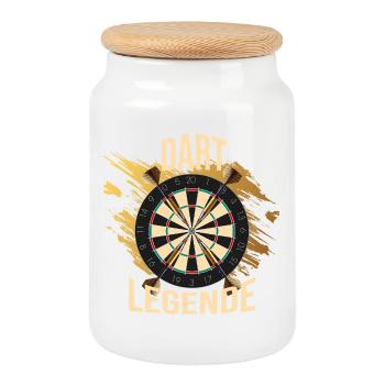 Dart Legende - Keksdose mit Holzdeckel - Weiß - Vorne