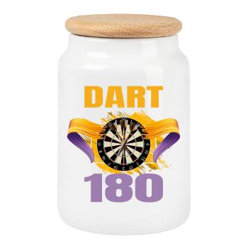 Dart 180 - Keksdose mit Holzdeckel - Weiß - Vorne