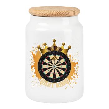 Dart King - Keksdose mit Holzdeckel - Weiß - Vorne