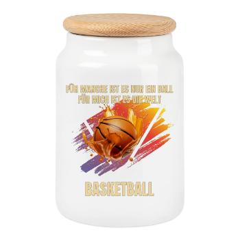 Für manche ist es nur ein Ball... - Basketball - Keksdose mit Holzdeckel - Weiß - Vorne