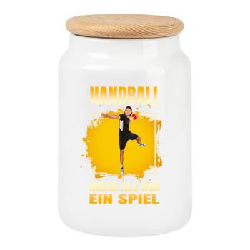 Handball - Mehr als nur ein Spiel - Keksdose mit Holzdeckel - Weiß - Vorne