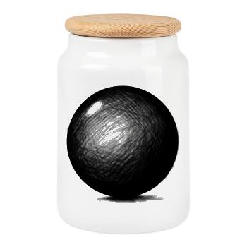 Die Kugel / Boule - Keksdose mit Holzdeckel - Weiß - Vorne