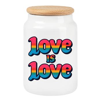 Love is Love: Celebrate Pride and Unity - Cookie Jar with Wooden Lid - white - Front