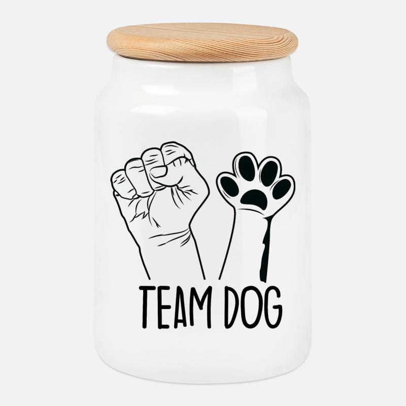 Team Dog - Keksdose mit Holzdeckel - Weiß
