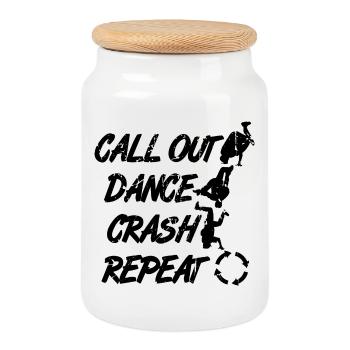 Call Out Dance Crash Repeat - Keksdose mit Holzdeckel - Weiß - Vorne