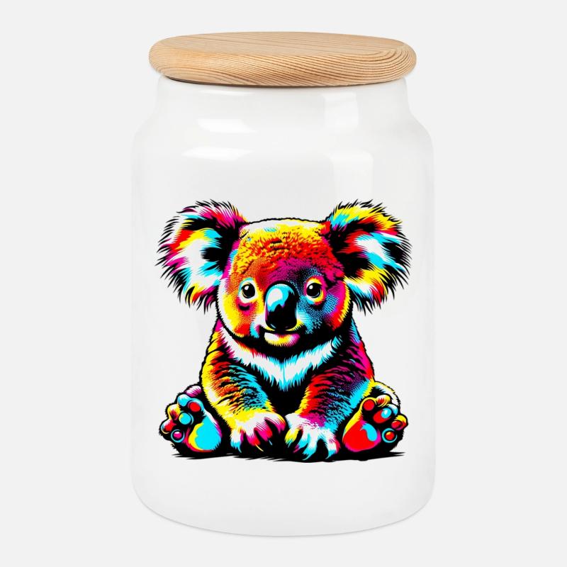 Koala - Keksdose mit Holzdeckel - Weiß