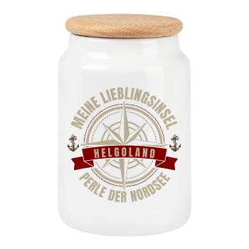 Meine Lieblingsinsel - Helgoland - Keksdose mit Holzdeckel - Weiß - Vorne