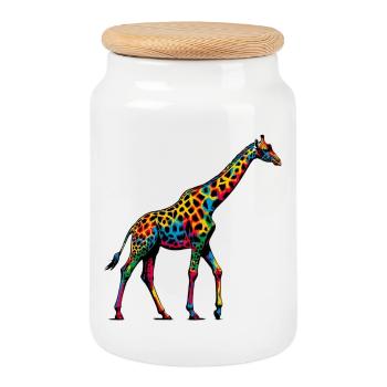 Giraffe - Keksdose mit Holzdeckel - Weiß - Vorne