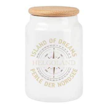 Island of Dreams - Helgoland - Keksdose mit Holzdeckel - Weiß - Vorne