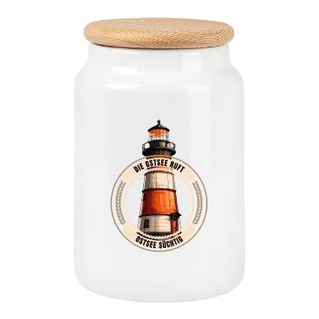 Die Ostsee ruft - Keksdose mit Holzdeckel - Weiß - Vorne