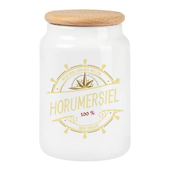Mein Herz schlägt Wellen - Horumersiel - Keksdose mit Holzdeckel - Weiß - Vorne