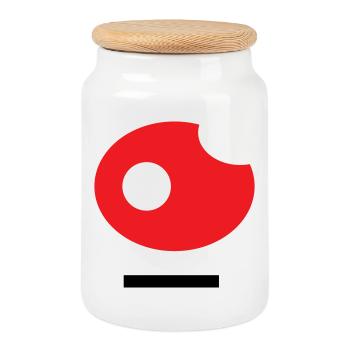 26 Art - Cookie Jar with Wooden Lid - white - Front