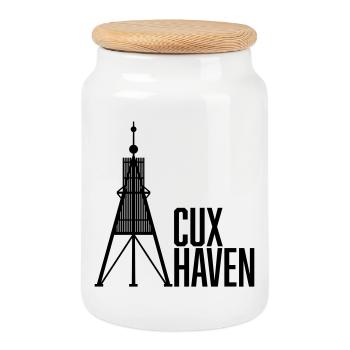 Barge à billes Cuxhaven - Boîte à biscuits avec couvercle en bois - blanc - Devant