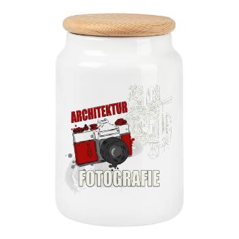 Architektur Fotografie - Keksdose mit Holzdeckel - Weiß - Vorne